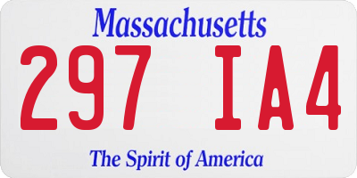 MA license plate 297IA4