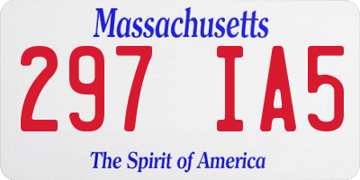 MA license plate 297IA5
