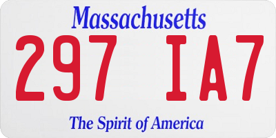 MA license plate 297IA7