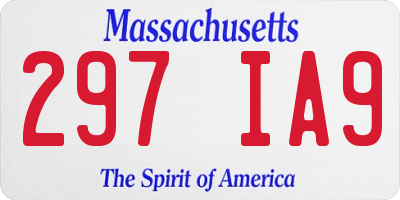 MA license plate 297IA9