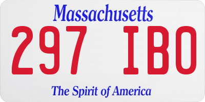 MA license plate 297IB0