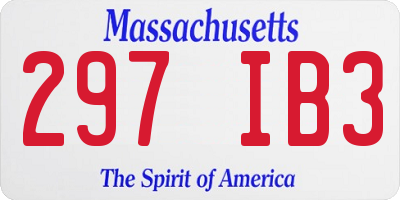 MA license plate 297IB3