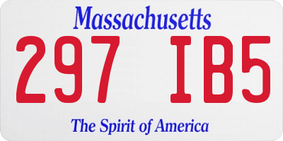 MA license plate 297IB5