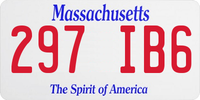 MA license plate 297IB6