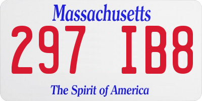 MA license plate 297IB8
