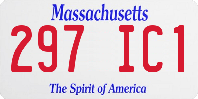 MA license plate 297IC1
