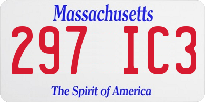MA license plate 297IC3