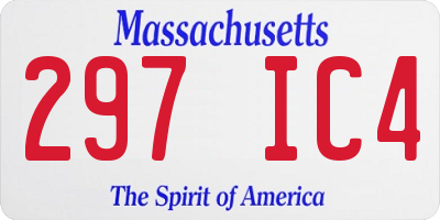 MA license plate 297IC4