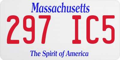 MA license plate 297IC5