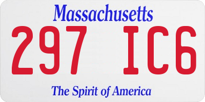 MA license plate 297IC6