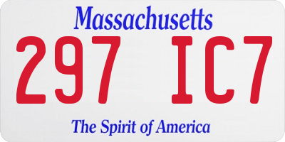 MA license plate 297IC7