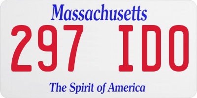 MA license plate 297ID0