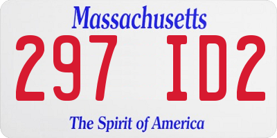 MA license plate 297ID2