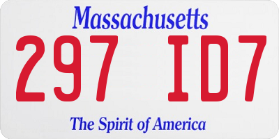 MA license plate 297ID7