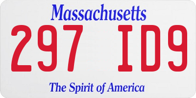 MA license plate 297ID9