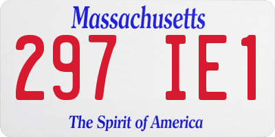 MA license plate 297IE1