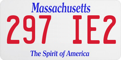 MA license plate 297IE2