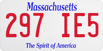 MA license plate 297IE5