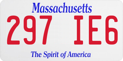MA license plate 297IE6
