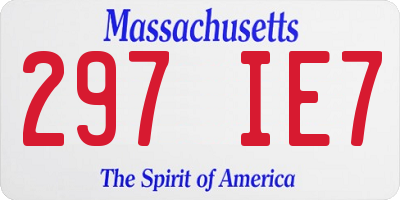 MA license plate 297IE7