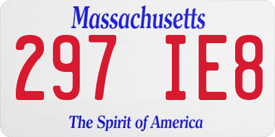 MA license plate 297IE8