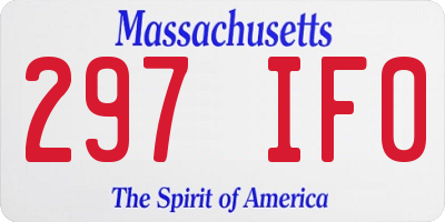 MA license plate 297IF0