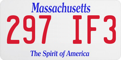 MA license plate 297IF3