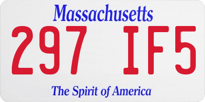 MA license plate 297IF5