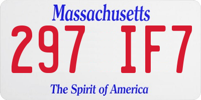 MA license plate 297IF7
