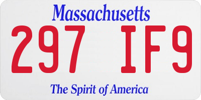MA license plate 297IF9