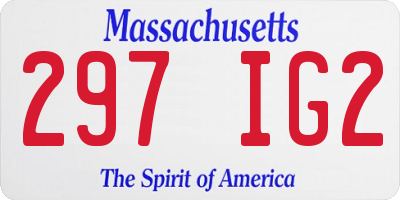 MA license plate 297IG2