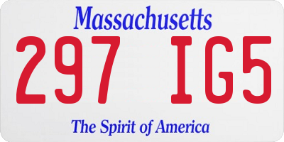 MA license plate 297IG5