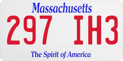 MA license plate 297IH3
