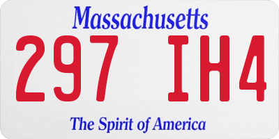 MA license plate 297IH4