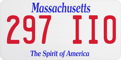 MA license plate 297II0