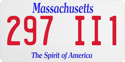 MA license plate 297II1