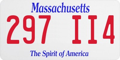 MA license plate 297II4