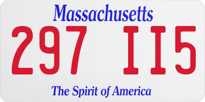 MA license plate 297II5