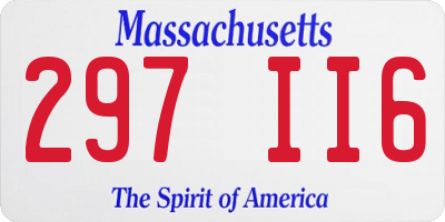MA license plate 297II6