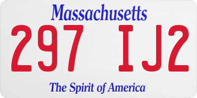 MA license plate 297IJ2