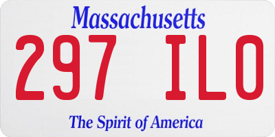 MA license plate 297IL0