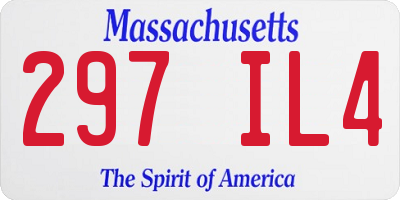 MA license plate 297IL4