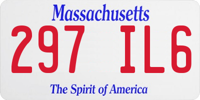 MA license plate 297IL6