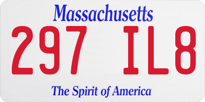 MA license plate 297IL8