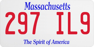 MA license plate 297IL9