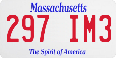MA license plate 297IM3