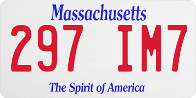 MA license plate 297IM7