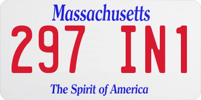 MA license plate 297IN1