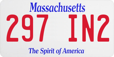 MA license plate 297IN2