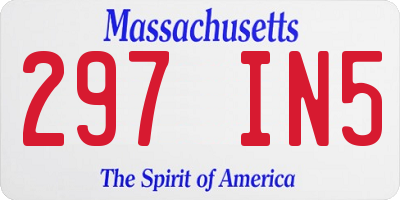 MA license plate 297IN5